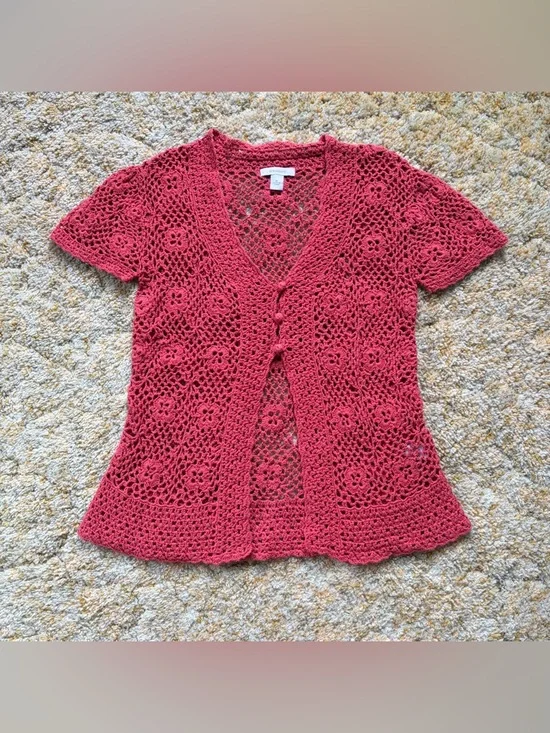 Terracotta Orange Crochet Top - Picture 2 of 4